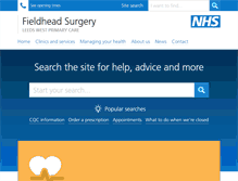 Tablet Screenshot of fieldheadsurgery.co.uk